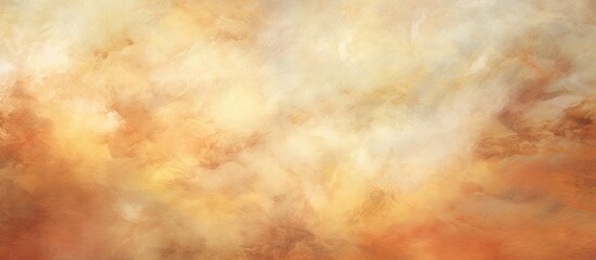 The abstract watercolor art showcased a unique pattern with a mix of bronze and gold hues creating a grunge texture against a background of a serene landscape filled with light space and flu