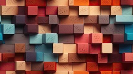 seamless colorful abstract background of squares