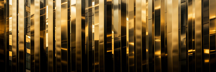 Abstract patterns in monochromatic gold tones, metallic sheen, shimmering, reflection