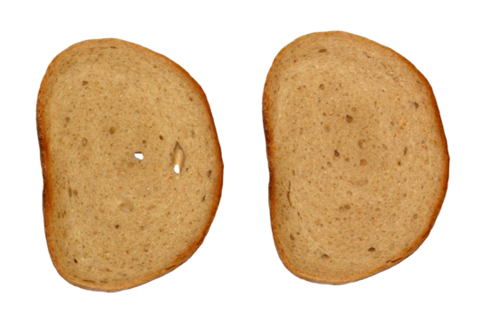 A slices of wheat bread , on a transparent background