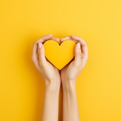 Golden Gestures: Heart Formed by Hands, Symbolizing Love in Minimalist Fashion