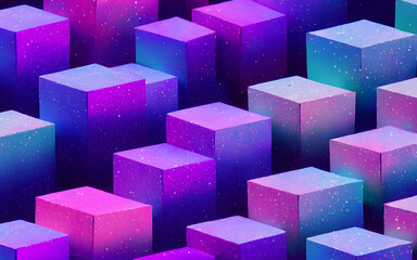 abstract background of purple cubes