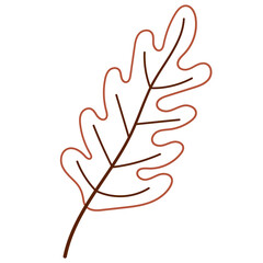 Obraz premium autumn leaf boho organic vector element