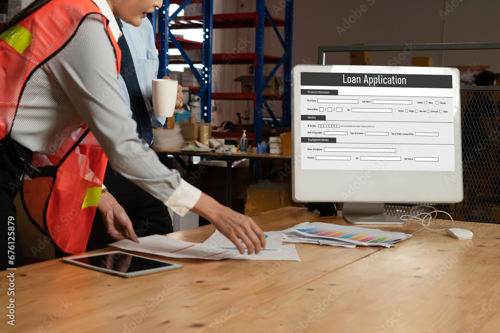 Poster online loan application form for modish digital information collection on the internet network