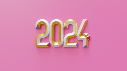 New Year 2024 3D Render Background 13