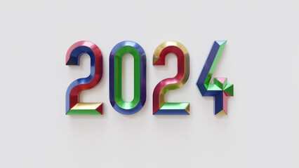 New Year 2024 3D Render Background 11