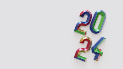 New Year 2024 3D Render Background 15