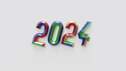 New Year 2024 3D Render Background 20