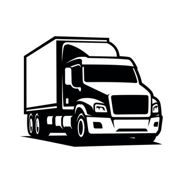 Silhouette of a semi truck illustration vector