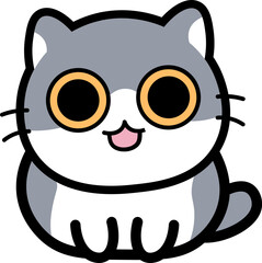 cute cat flat vector