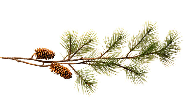 Christmas pine, spruce  branch on white background .