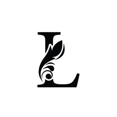 letter L. flower letters. Vintage ornament initial Alphabet. Logo vector