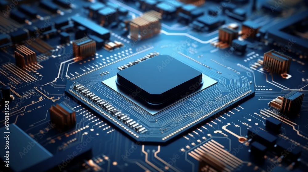 Poster circuit board. technology background. central computer processors cpu concept. motherboard digital c