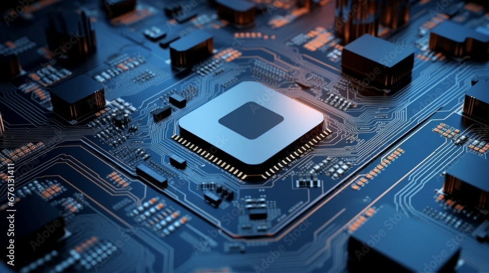 Poster circuit board. technology background. central computer processors cpu concept. motherboard digital c