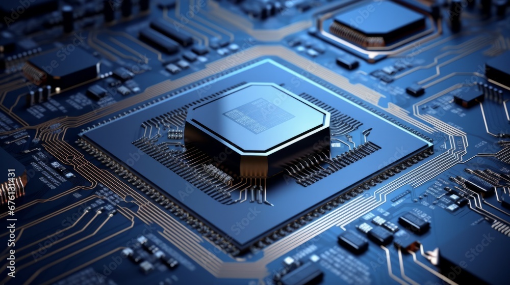 Poster circuit board. technology background. central computer processors cpu concept. motherboard digital c