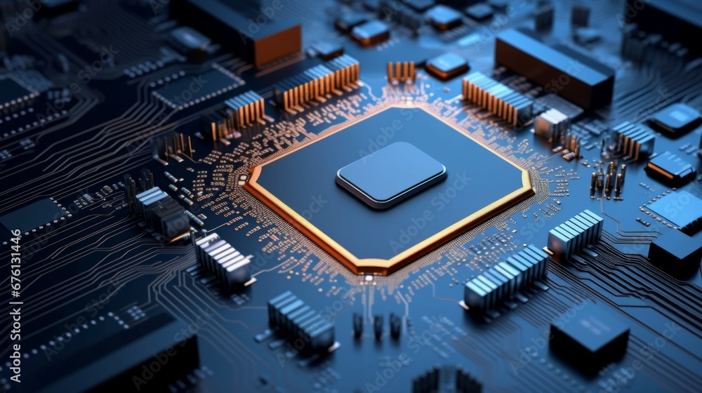 Poster circuit board. technology background. central computer processors cpu concept. motherboard digital c