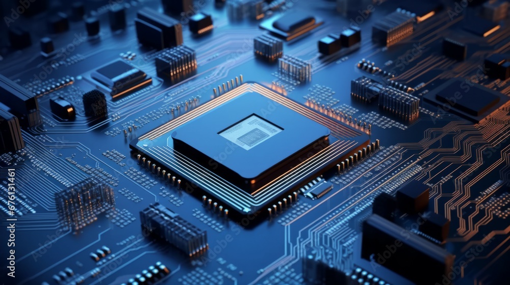 Poster circuit board. technology background. central computer processors cpu concept. motherboard digital c