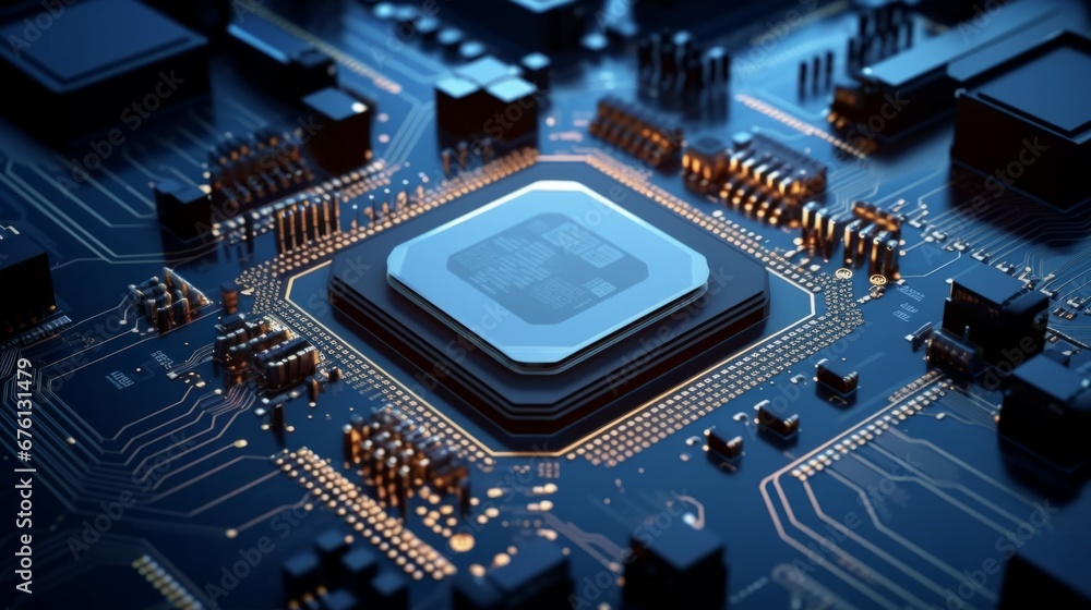 Poster circuit board. technology background. central computer processors cpu concept. motherboard digital c