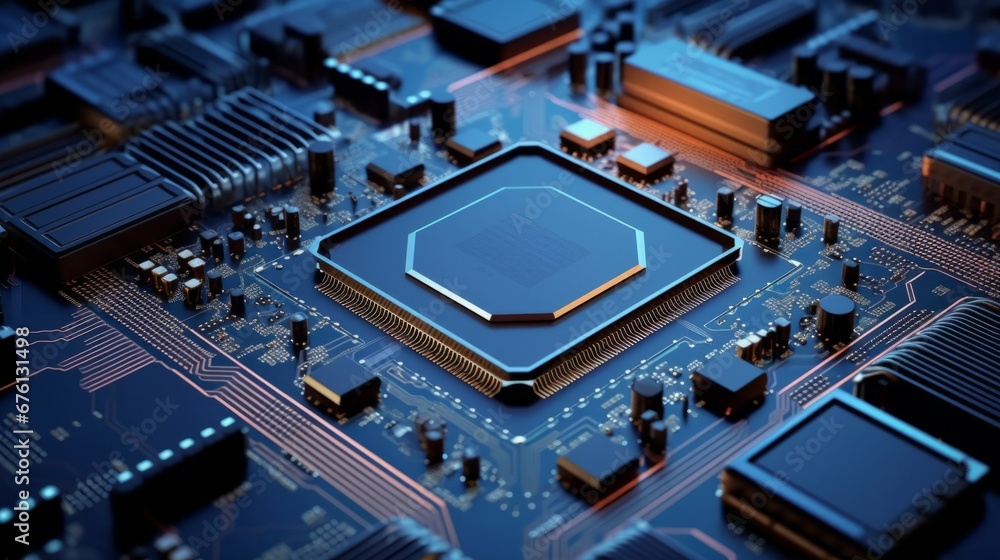 Poster circuit board. technology background. central computer processors cpu concept. motherboard digital c