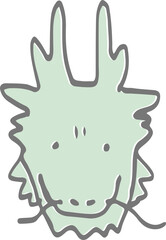 年賀状に使えるシンプルで可愛い手描きの龍