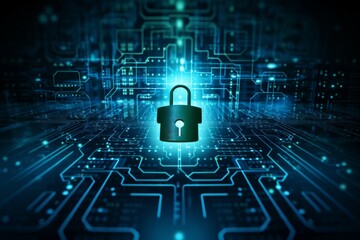 Network security system. Cybersecurity and privacy concepts to protect data. Lock icon and internet network security technology. . Information and cyber security Technology 