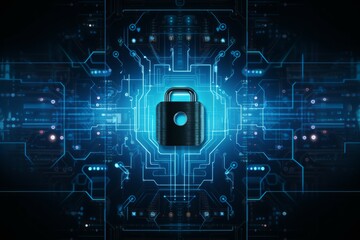 Network security system. Cybersecurity and privacy concepts to protect data. Lock icon and internet network security technology. . Information and cyber security Technology 