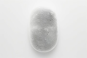 fingerprint on white background. İndentification to access personal financial data. Idea for electronic know your customer, biometrics security, innovation technology against digital cyber crime
