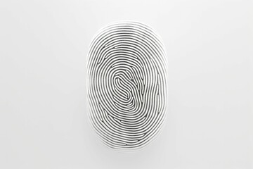 fingerprint on white background. İndentification to access personal financial data. Idea for electronic know your customer, biometrics security, innovation technology against digital cyber crime