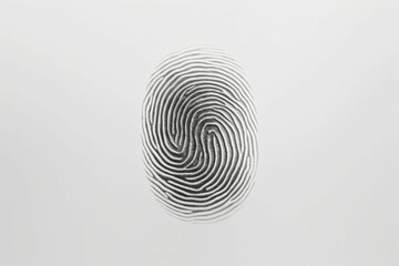 fingerprint on white background. İndentification to access personal financial data. Idea for electronic know your customer, biometrics security, innovation technology against digital cyber crime