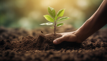 plant in hands