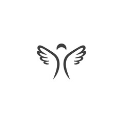 angel wing people logo icon silhouette abstract