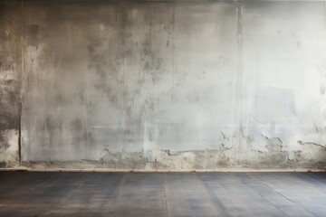 Modern minimalistic empty room interior with textured concrete wall and rustic wooden planks