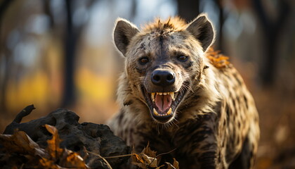 Adult spotted hyena on natural environment 