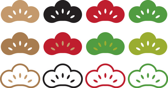 松　イラストセット　年賀素材　和柄