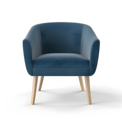 Blue modern chair on white background