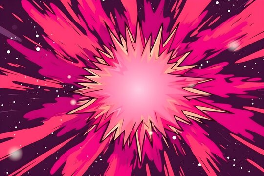 Pink cartoon comics explosion