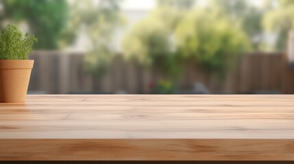 Wooden table on blurred kitchen bench background, Advertisement, Print media, Illustration, Banner, for website, copy space, for word, template, presentation