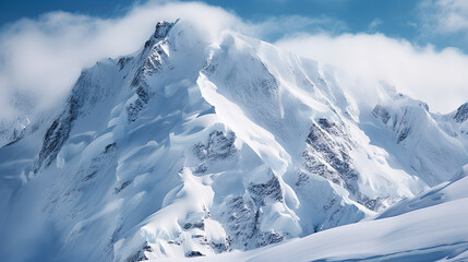 Fototapeta na wymiar 雄大な雪山の風景