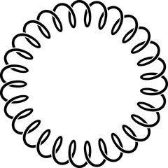 round spring coil frame with copy space - obrazy, fototapety, plakaty