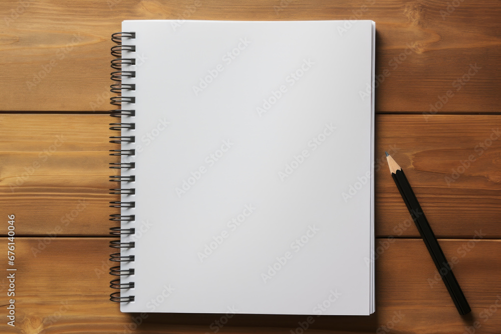 Poster a simple, unbranded notepad open to various custom note-taking or stationery concepts. generative ai
