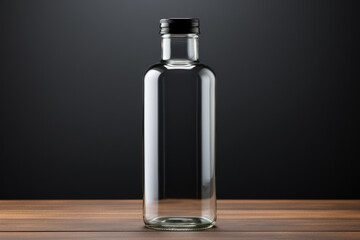 A plain glass bottle, ready for custom label and packaging designs. Generative Ai.