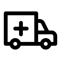 Ambulance icon with outline style.