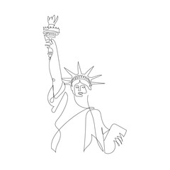 Lady Liberty Line Art, statue united states symbol, statua della libertà