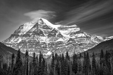 Capturing the Majesty of Mount Robson in Monochrome.