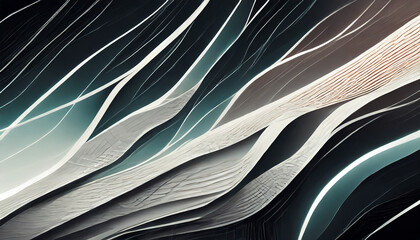 Bright minimal wavy lines abstract futuristic tech background