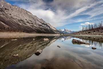 Medicine Lake Reflection in Jasper National Park, Alberta 