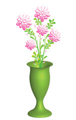 Naklejka na ściany i meble pink flowers in a vase