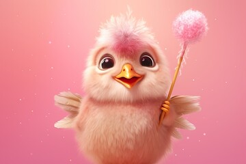 Chicken dressed as a fairy with a magic wand