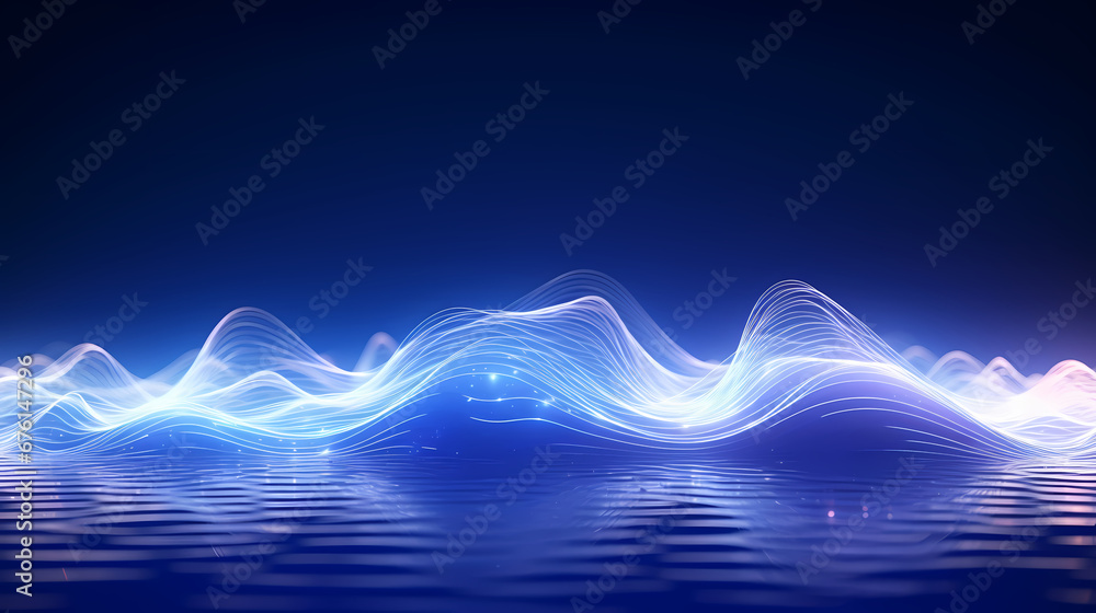 Wall mural abstract digital wave particle poster web page ppt background