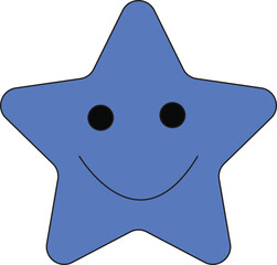 cartoon smile blue star character icon